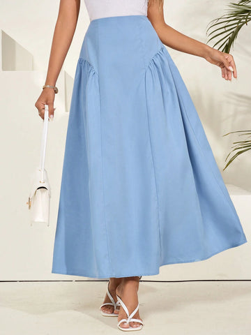 Mulvari Women's Elegant Solid Color Ruched Skirt For Spring/Summer