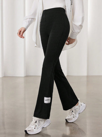 Mulvari Women's Knitted Long High Waist Leggings