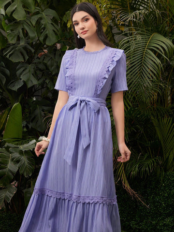 Women's Lace Patchwork Texture 2pcs/Set Outfit