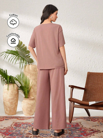 Women's Loose Fit 2pcs/Set With Letter Print