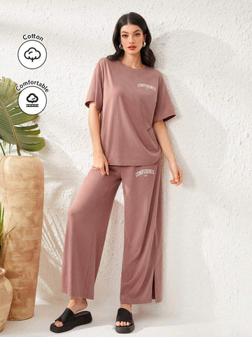 Women's Loose Fit 2pcs/Set With Letter Print