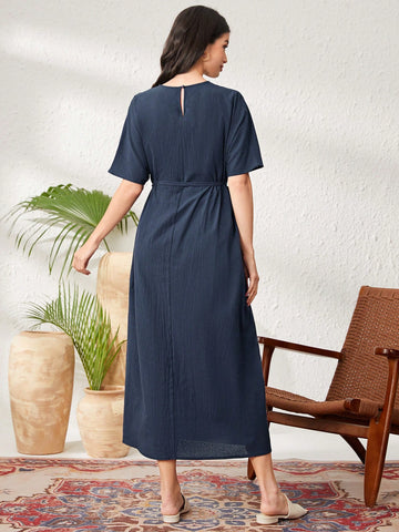 Women's Mountain Pattern Printed Short Sleeve Dress