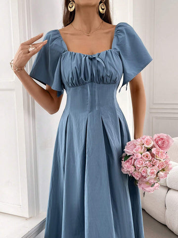 Women's Plain And Simple Square Neck Daily Wear Dress