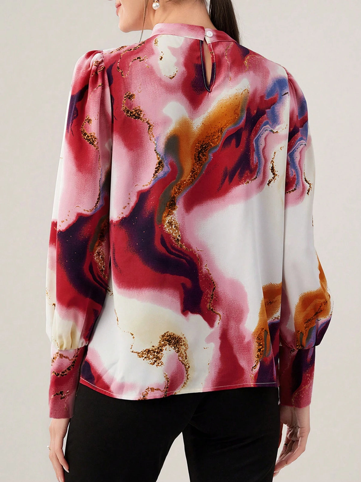 Mulvari Women's Printed Casual Daily Long Sleeve Shirt