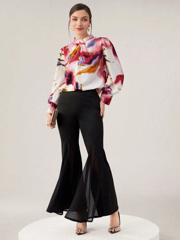 Mulvari Women's Printed Casual Daily Long Sleeve Shirt