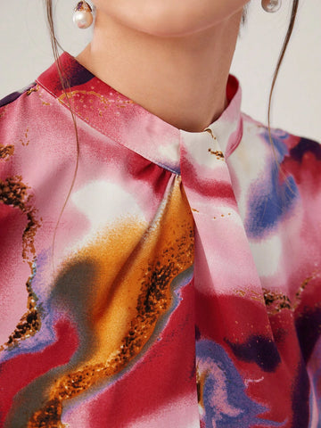 Mulvari Women's Printed Casual Daily Long Sleeve Shirt