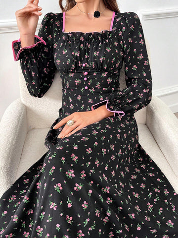 Women's Random Printed Simple Daily Long Sleeve Dress