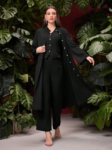 Women's Solid Color Loose Fit Casual Suit