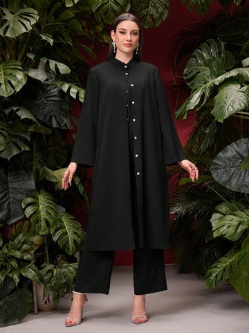 Women's Solid Color Loose Fit Casual Suit