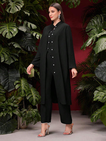 Women's Solid Color Loose Fit Casual Suit