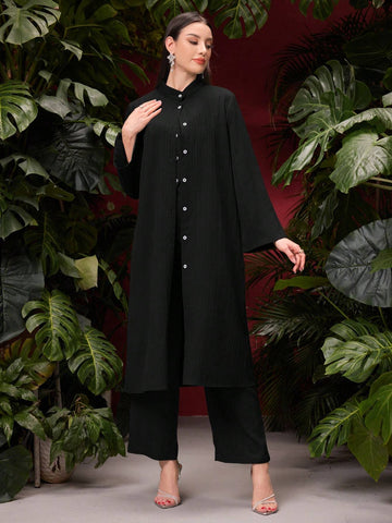 Women's Solid Color Loose Fit Casual Suit