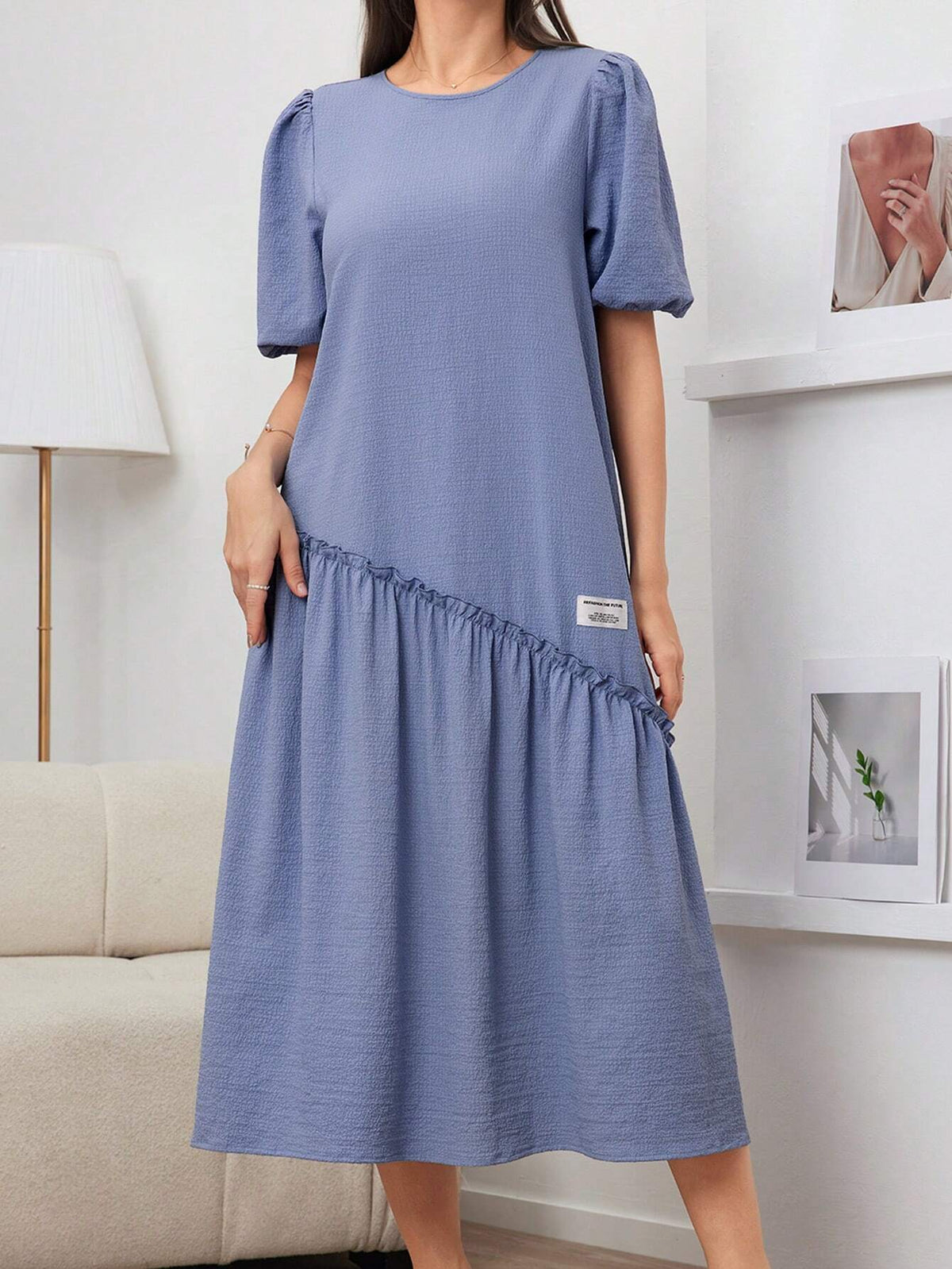 Women's Solid Color Simple Daily Short Sleeve Dress