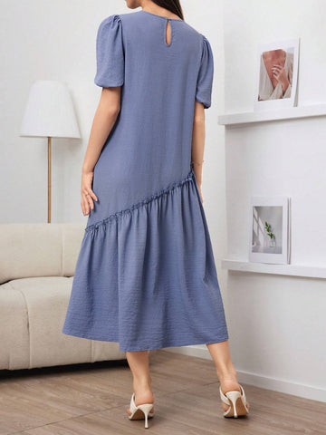 Women's Solid Color Simple Daily Short Sleeve Dress