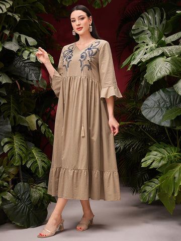 Women's Tassel Tie-Belt Rag Doll Dress