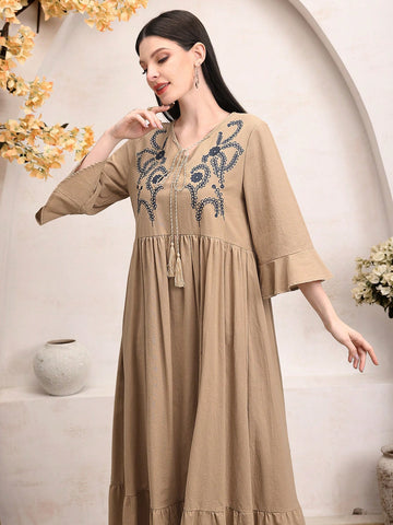 Women's Tassel Tie-Belt Rag Doll Dress