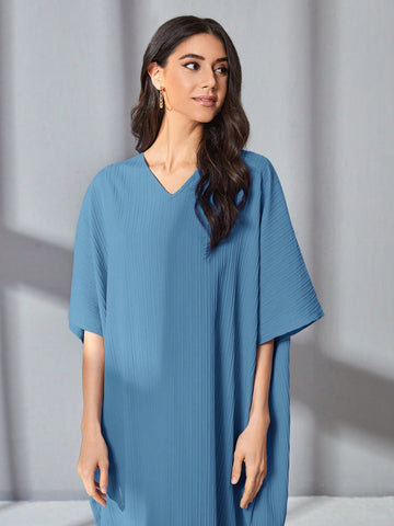 Women's V-Neck Batwing Sleeve Dress