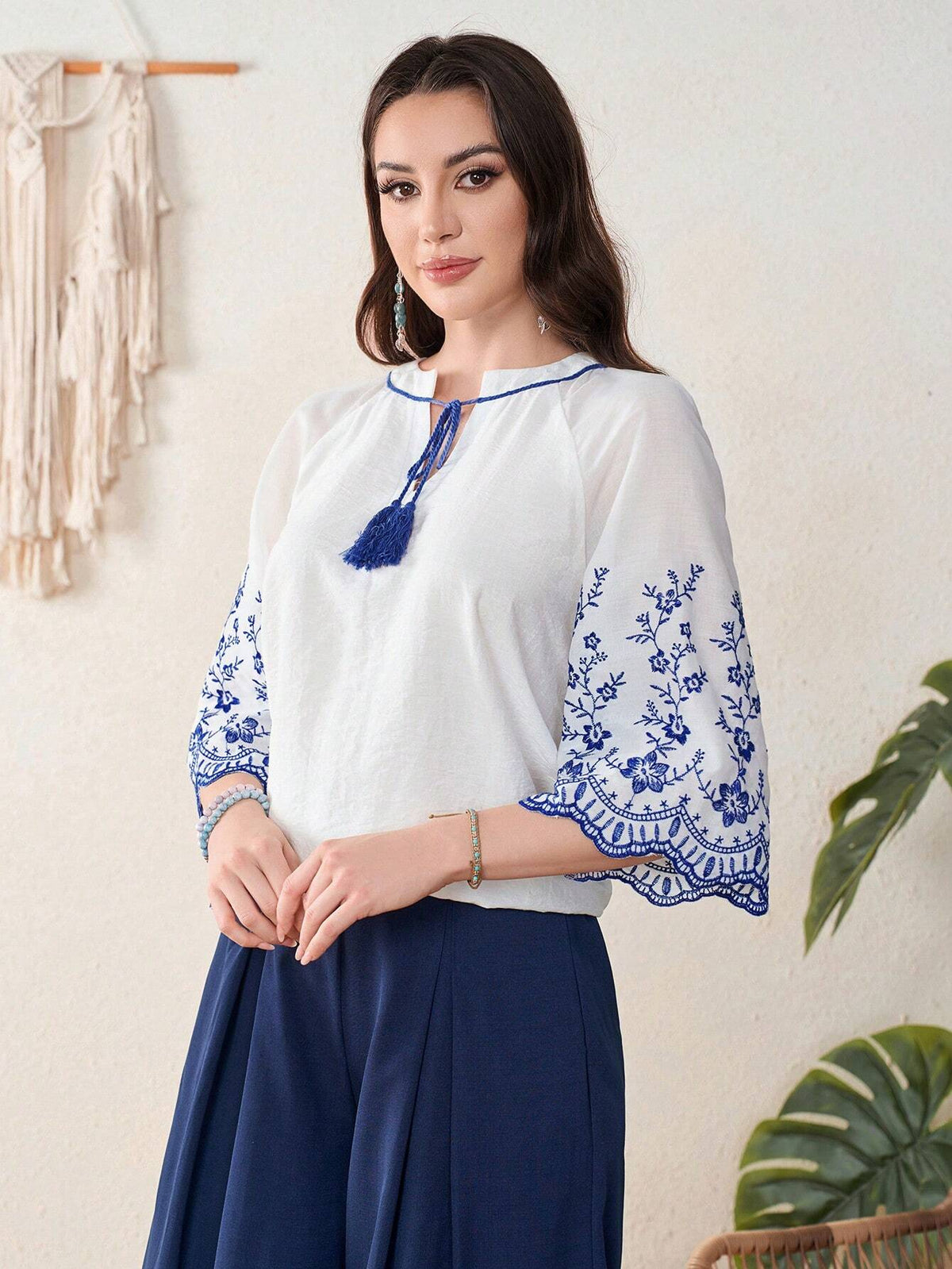 Mulvari Women's Vintage Style Printed Simple Daily Shirt