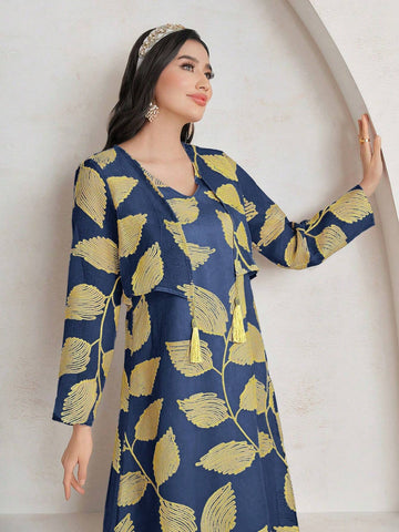 Vacation Style Plant Embroidery Long Dress