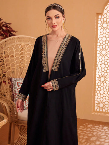 Women'S Patchwork Woven Web Batwing Sleeve Jacket And Sleeveless Dress Set