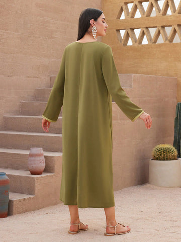 Women's Fringe Decorated Long Sleeve Dress