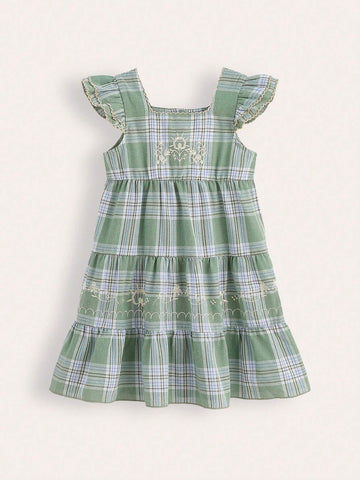 New Summer Arrival Simple Retro Style Princess Embroidered Girls' Dress For Toddler Girls