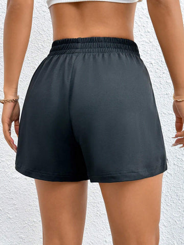 PETITE Contrast Striped Side Lounge Shorts