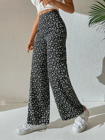 PETITE Ditsy Floral Wide Leg Pants