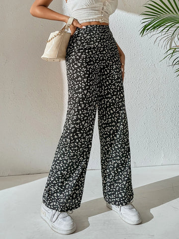 PETITE Ditsy Floral Wide Leg Pants