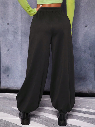 PETITE Drawstring Waist Solid Sweatpants