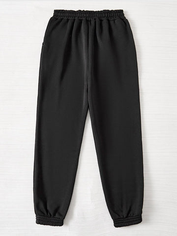 PETITE Drawstring Waist Solid Sweatpants
