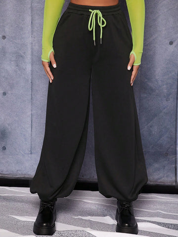 PETITE Drawstring Waist Solid Sweatpants