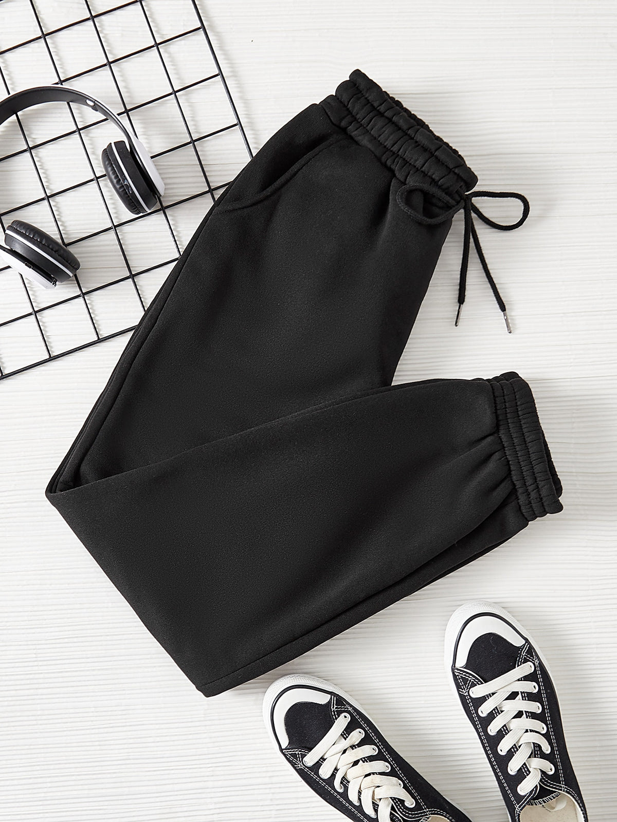PETITE Drawstring Waist Solid Sweatpants