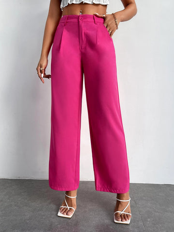 PETITE Fold Pleated Wide Leg Pants