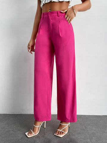 PETITE Fold Pleated Wide Leg Pants