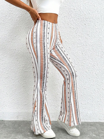 PETITE Geometric Printed Bell Bottoms