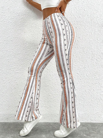 PETITE Geometric Printed Bell Bottoms