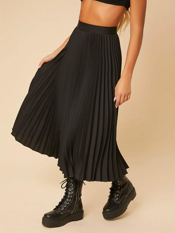 PETITE High Waist Pleated Skirt