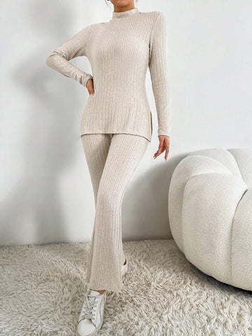Long Sleeve Stand Collar T-shirt And Pants Set