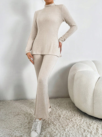 Long Sleeve Stand Collar T-shirt And Pants Set