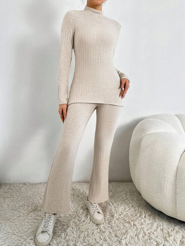 Long Sleeve Stand Collar T-shirt And Pants Set