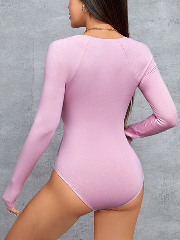 Solid Color Square Neck Bodysuit