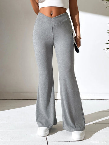 PETITE Solid Flare Leg Pants