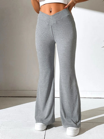 PETITE Solid Flare Leg Pants