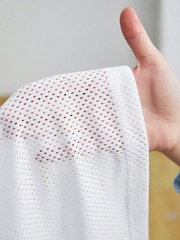 Sporty V-Neck Transparent Dress With Letter Print