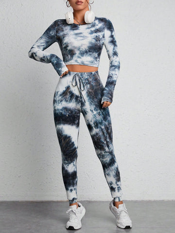 Tie Dye Crop Tee & Knot Front Leggings