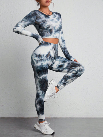Tie Dye Crop Tee & Knot Front Leggings