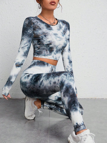 Tie Dye Crop Tee & Knot Front Leggings
