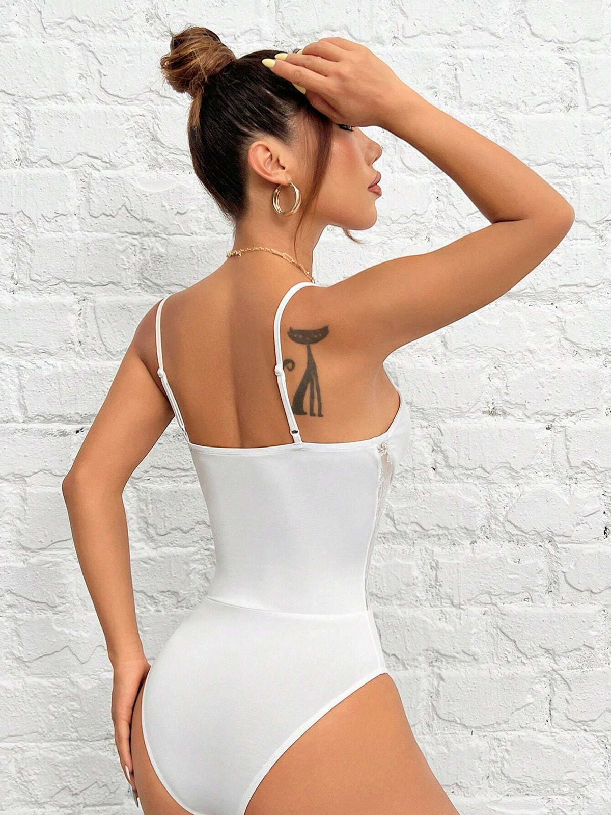 White Lace Tight Corset Bodysuit