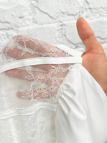 White Lace Tight Corset Bodysuit