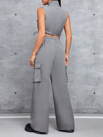 Women'S Cargo Vest And Pants Set